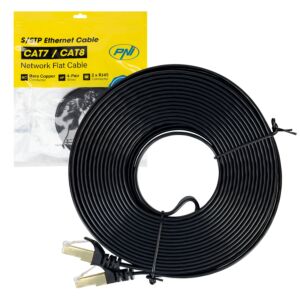 Cabo de rede plano CAT7 preto