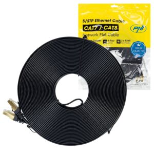 Cabo de rede plano CAT7 preto