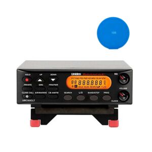 Kit de scanner de rádio de mesa Uniden UBC355CLT + almofada adesiva azul para presente