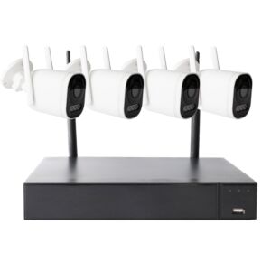 Kit de videovigilância PNI House WiFi662 NVR e 4 câmeras externas sem fio de 2MP