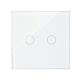 Interruptor de cabeça em escada e interruptor de cruzeta dupla com toque de vidro PNI CS220, branco com indicador LED