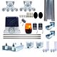 Kit completo para automatização de portões autoportantes PNI AP800D, incluindo motor, rodas, fotocélulas, controle remoto, lâmpada e 6 metros de cremalheira.