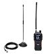 Pacote de estação de rádio CB portátil PNI Escort HP 102 multi-padrão, 4W, 12V-24V, AM-FM com antena CB PNI Extra 40 com ímãs.