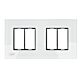 Moldura dupla de vidro PNI RM202W para tomadas PNI