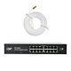 Pacote de Switch PNI SW016, 16 x 10/100/1000 Mbps, Gigabit e gabinete metálico e patch CAT8 de 3m PNI U8030W