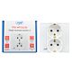 PNI WP222W soquete embutido simples x2 com moldura de vidro branco